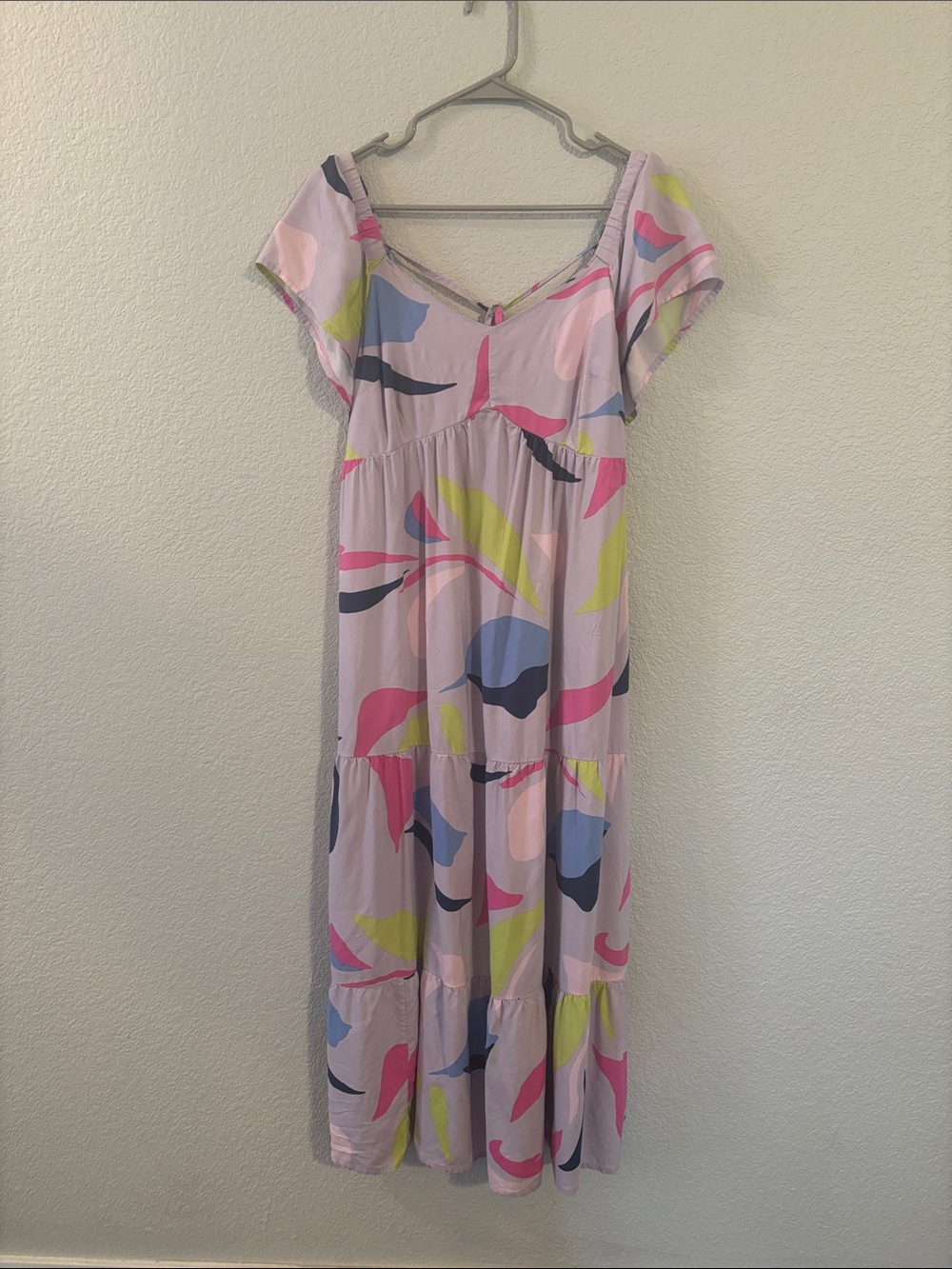 Light Purple Floral Print Maternity Dress - Casual Summer Style